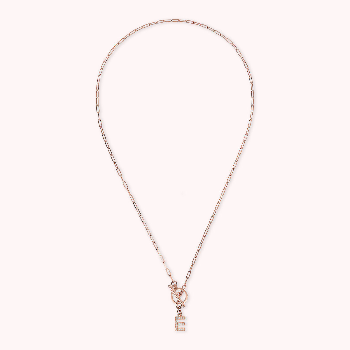 Forzatina Chain Necklace with Pavé Letter Pendant