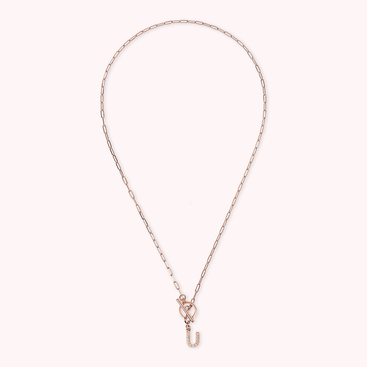Forzatina Chain Necklace with Pavé Letter Pendant
