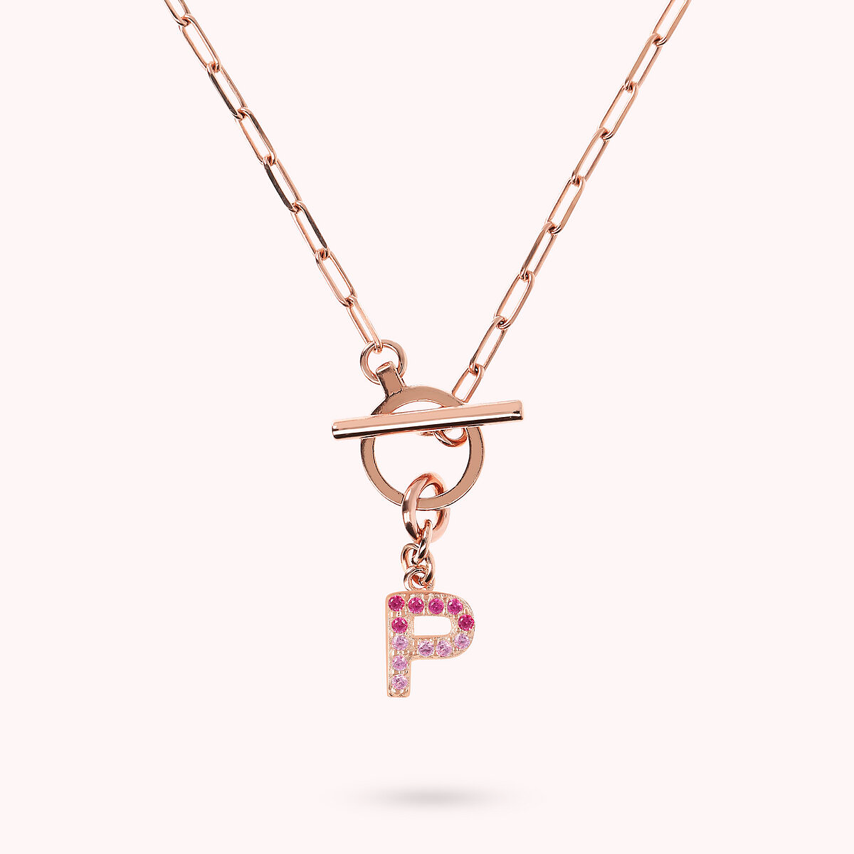 Forzatina Chain Necklace with Pavé Letter Pendant