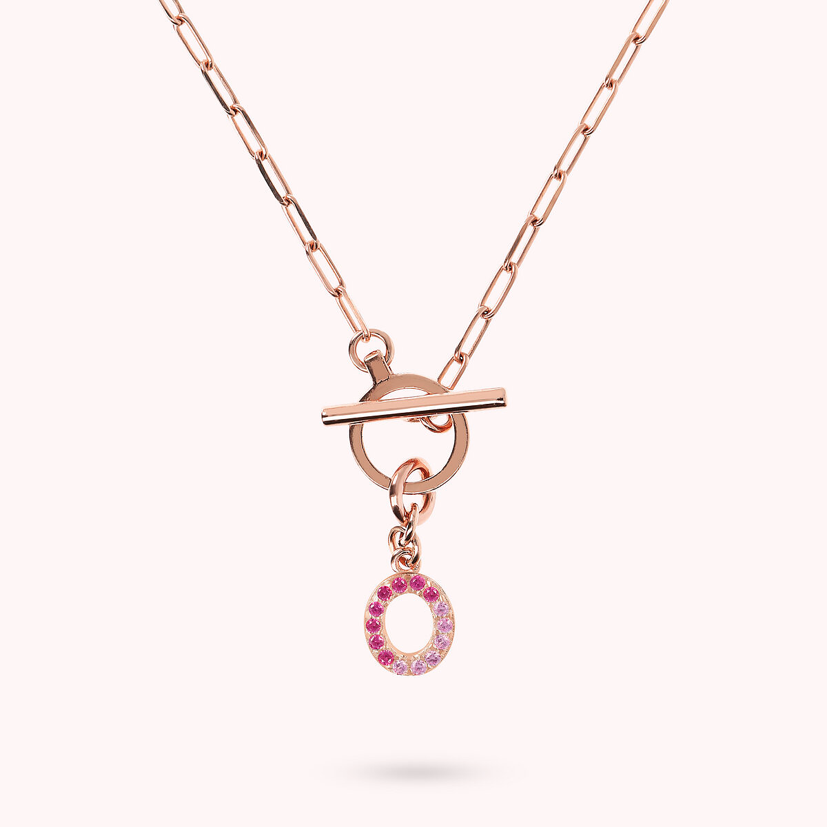 Forzatina Chain Necklace with Pavé Letter Pendant