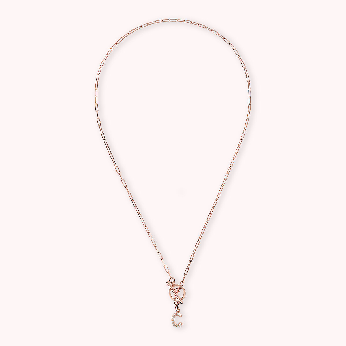 Forzatina Chain Necklace with Pavé Letter Pendant