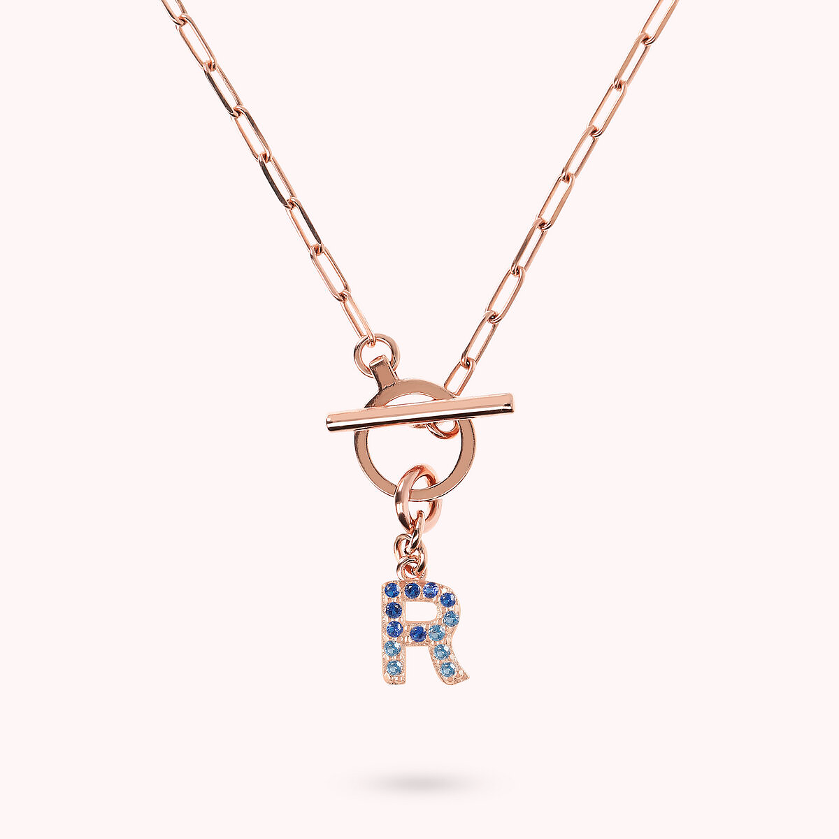 Forzatina Chain Necklace with Pavé Letter Pendant