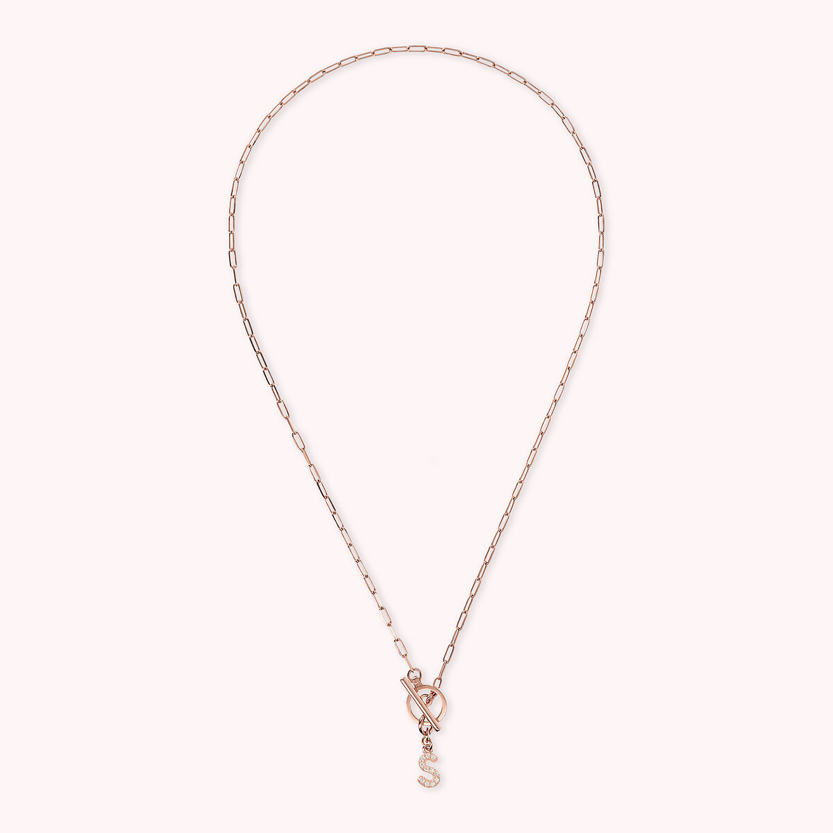 Forzatina Chain Necklace with Pavé Letter Pendant