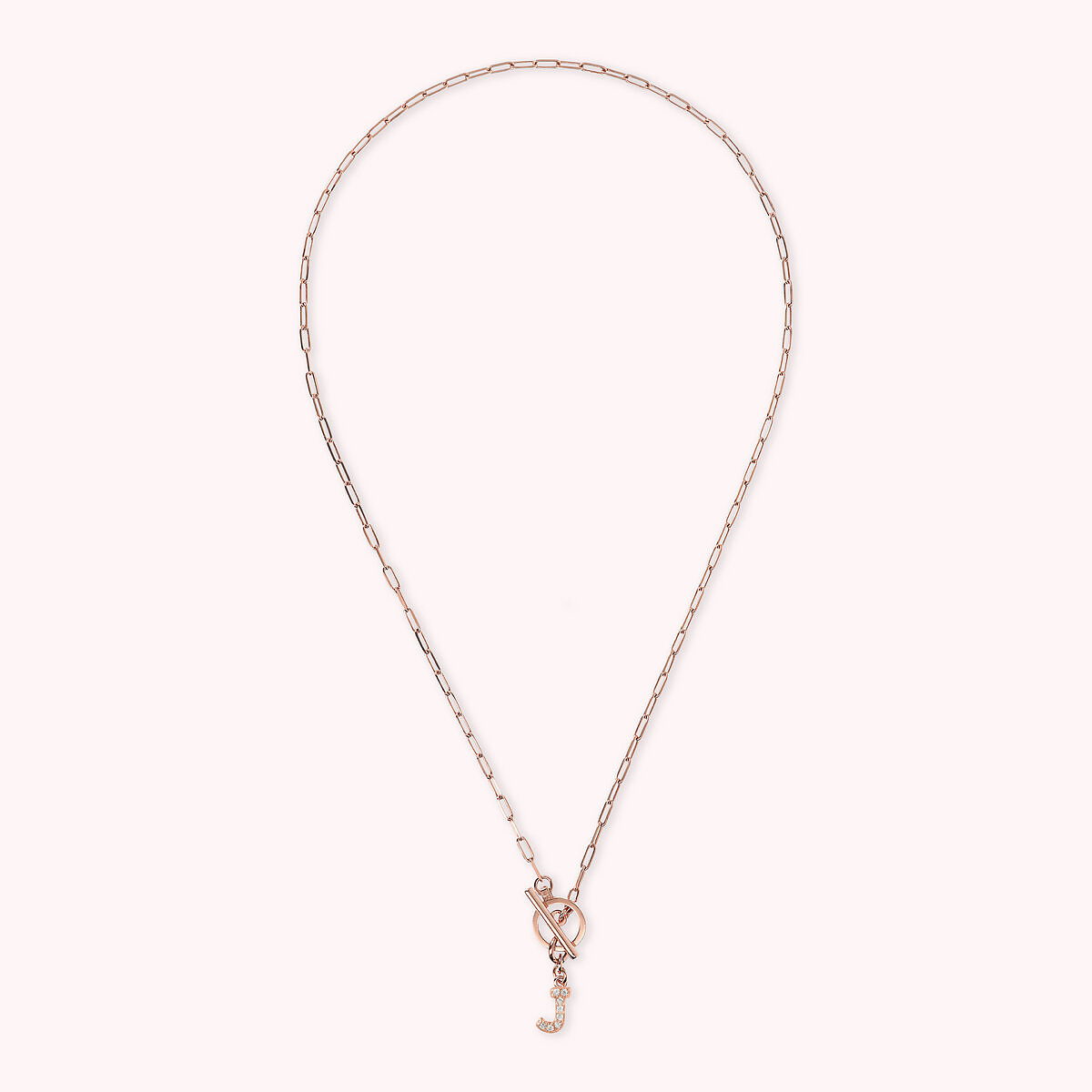 Forzatina Chain Necklace with Pavé Letter Pendant