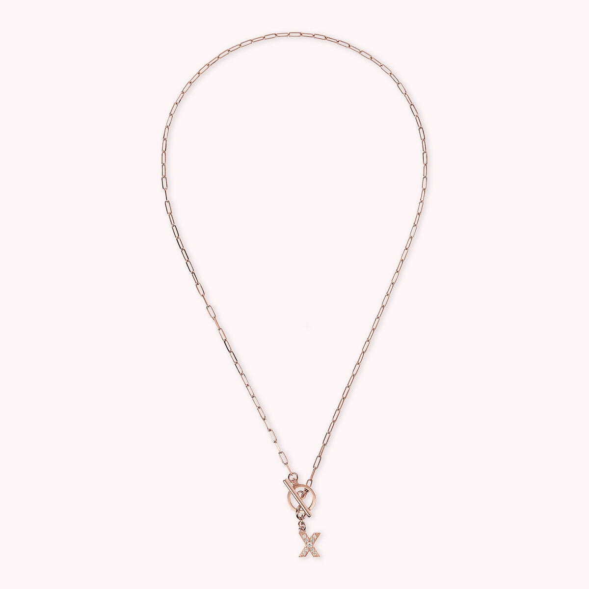 Forzatina Chain Necklace with Pavé Letter Pendant