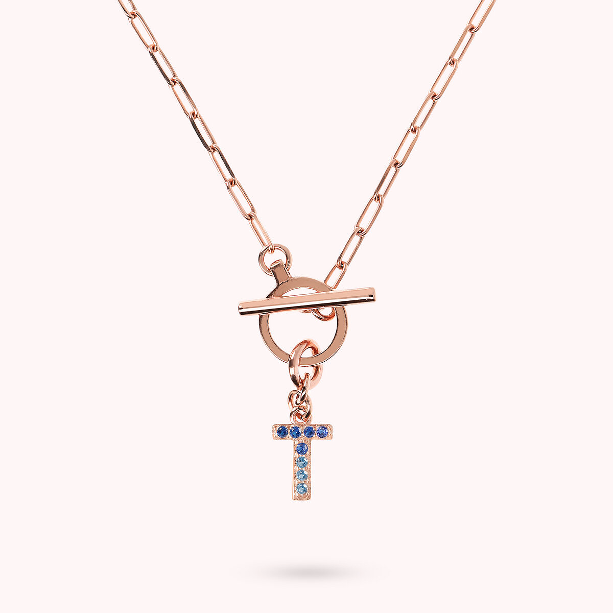 Forzatina Chain Necklace with Pavé Letter Pendant