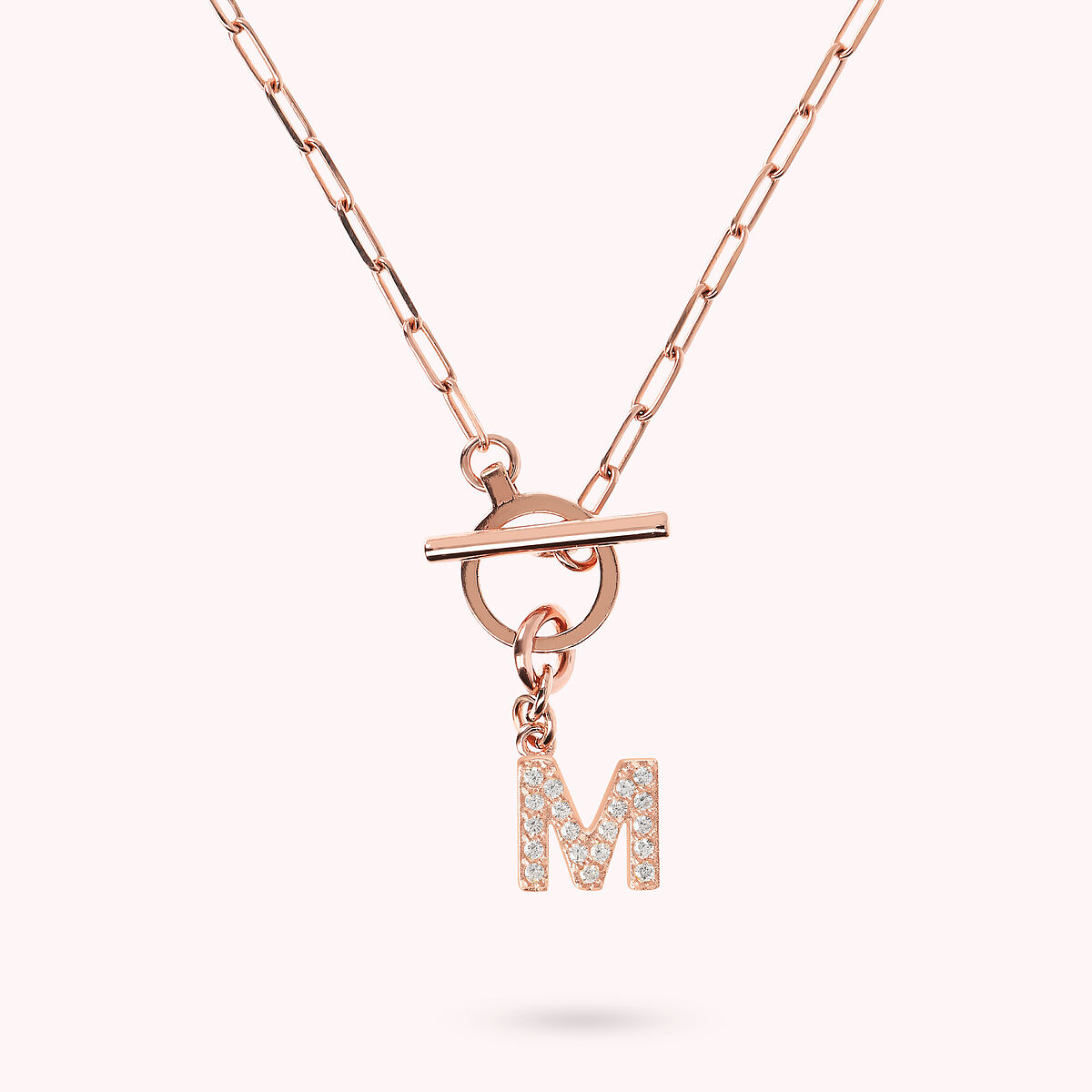 Forzatina Chain Necklace with Pavé Letter Pendant