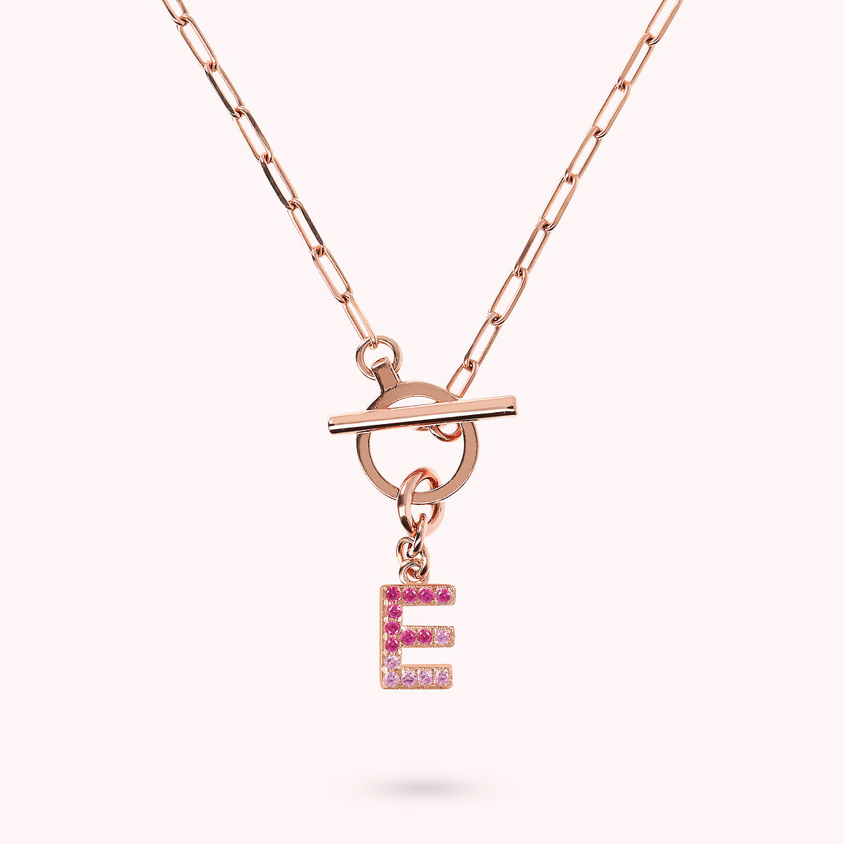 Forzatina Chain Necklace with Pavé Letter Pendant