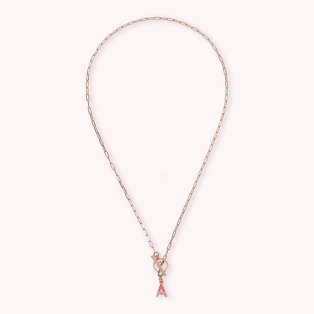 Forzatina Chain Necklace with Pavé Letter Pendant