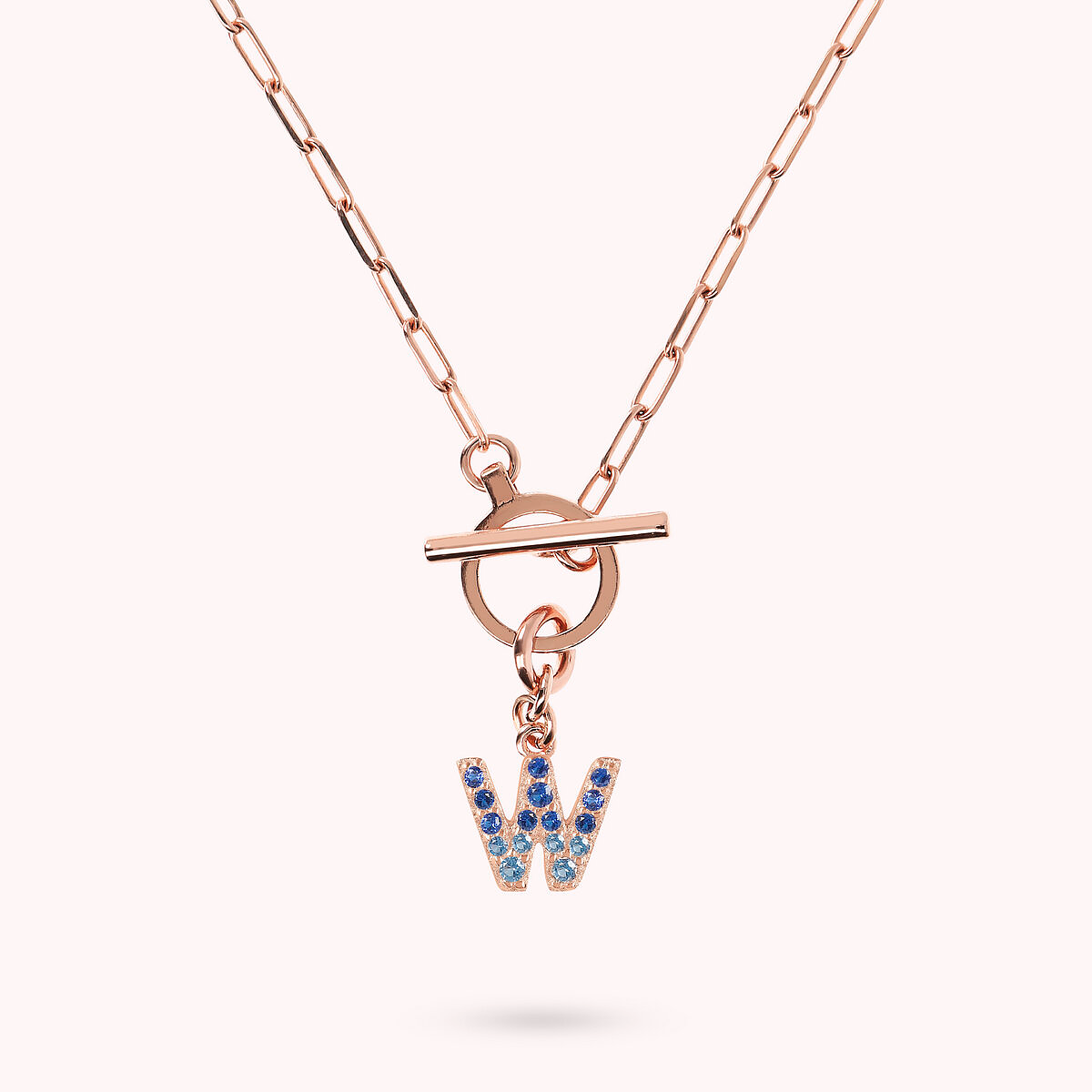 Forzatina Chain Necklace with Pavé Letter Pendant