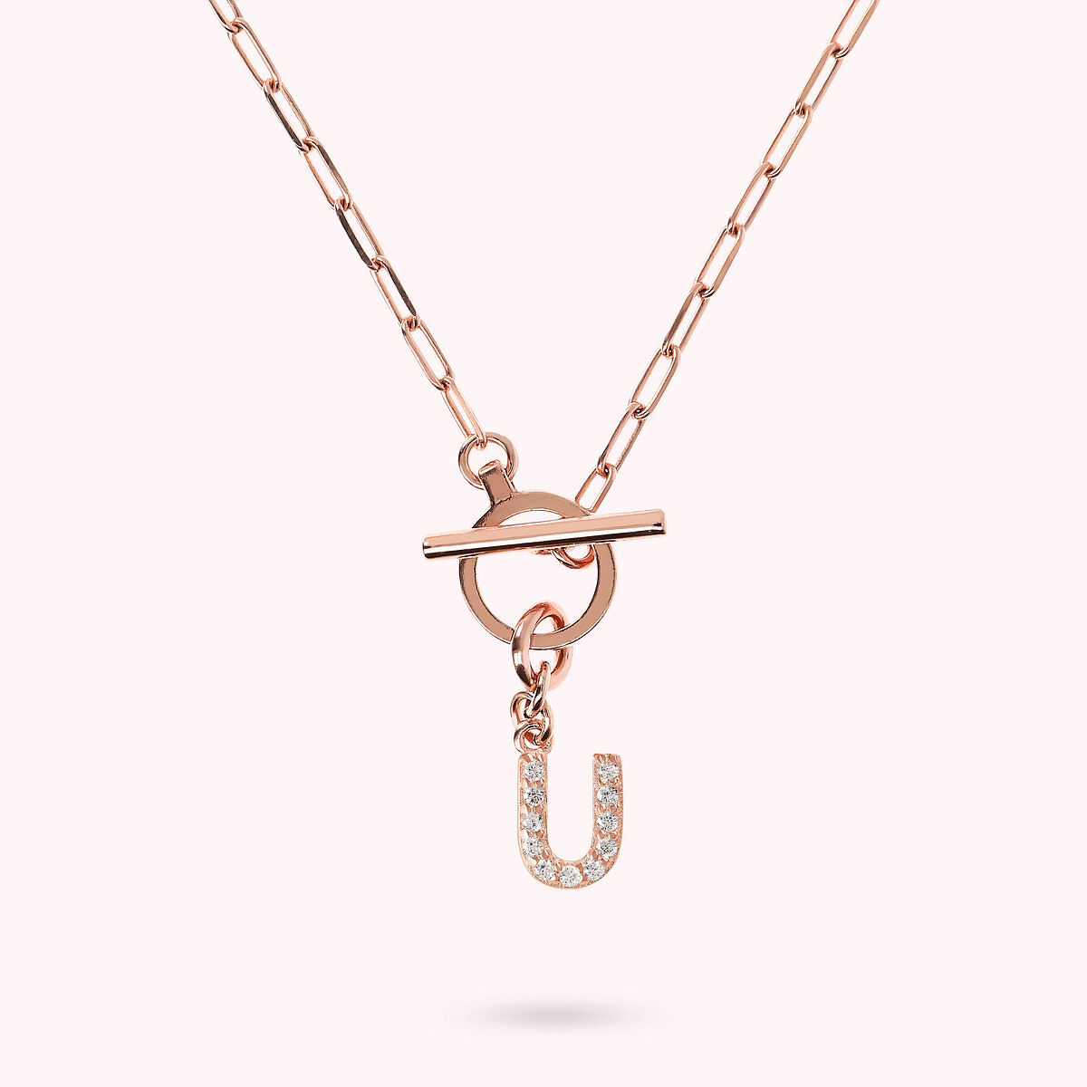 Forzatina Chain Necklace with Pavé Letter Pendant