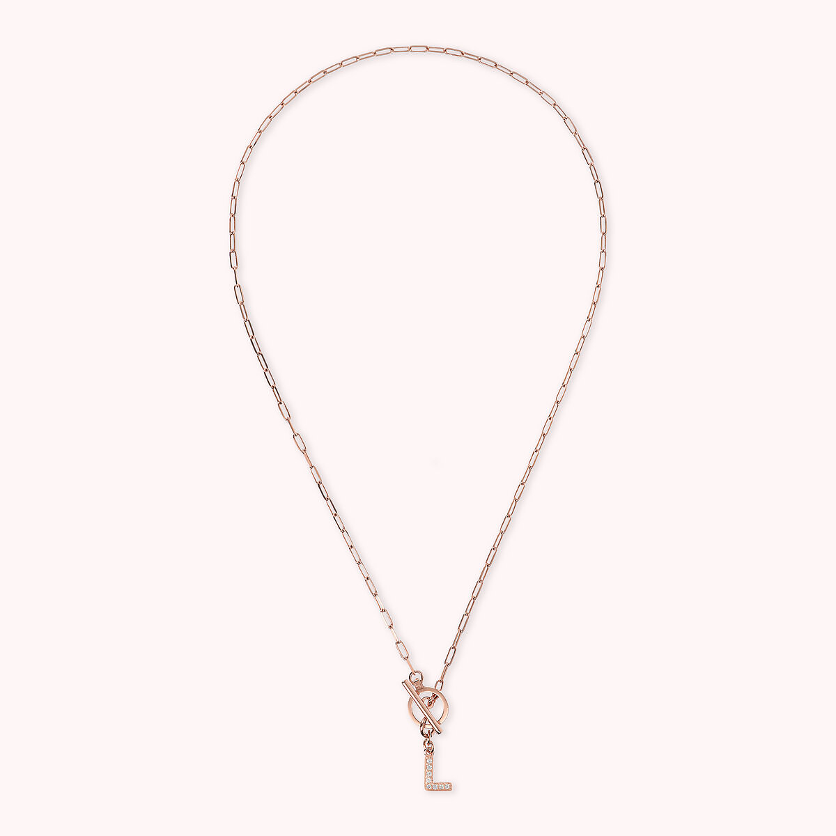 Forzatina Chain Necklace with Pavé Letter Pendant