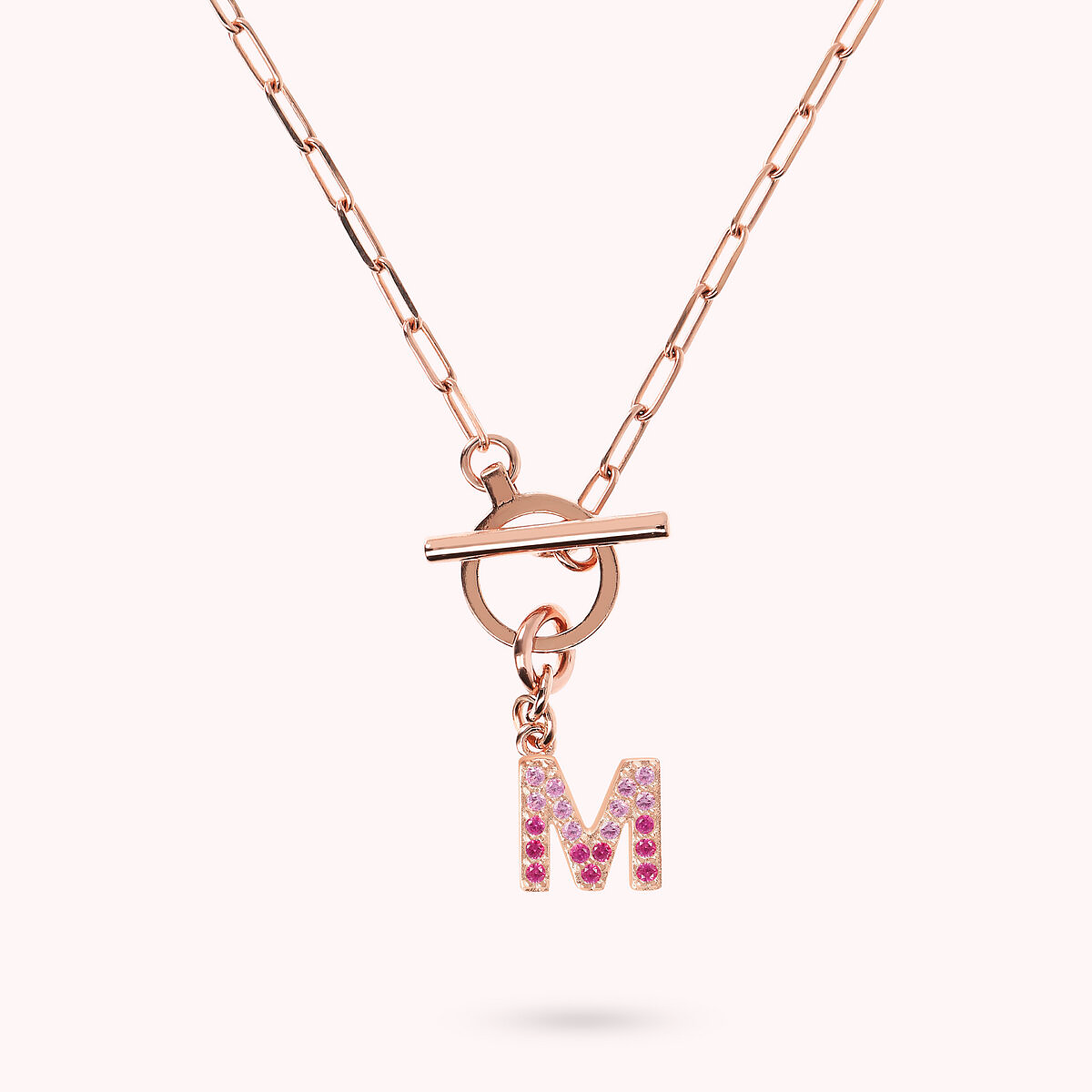 Forzatina Chain Necklace with Pavé Letter Pendant