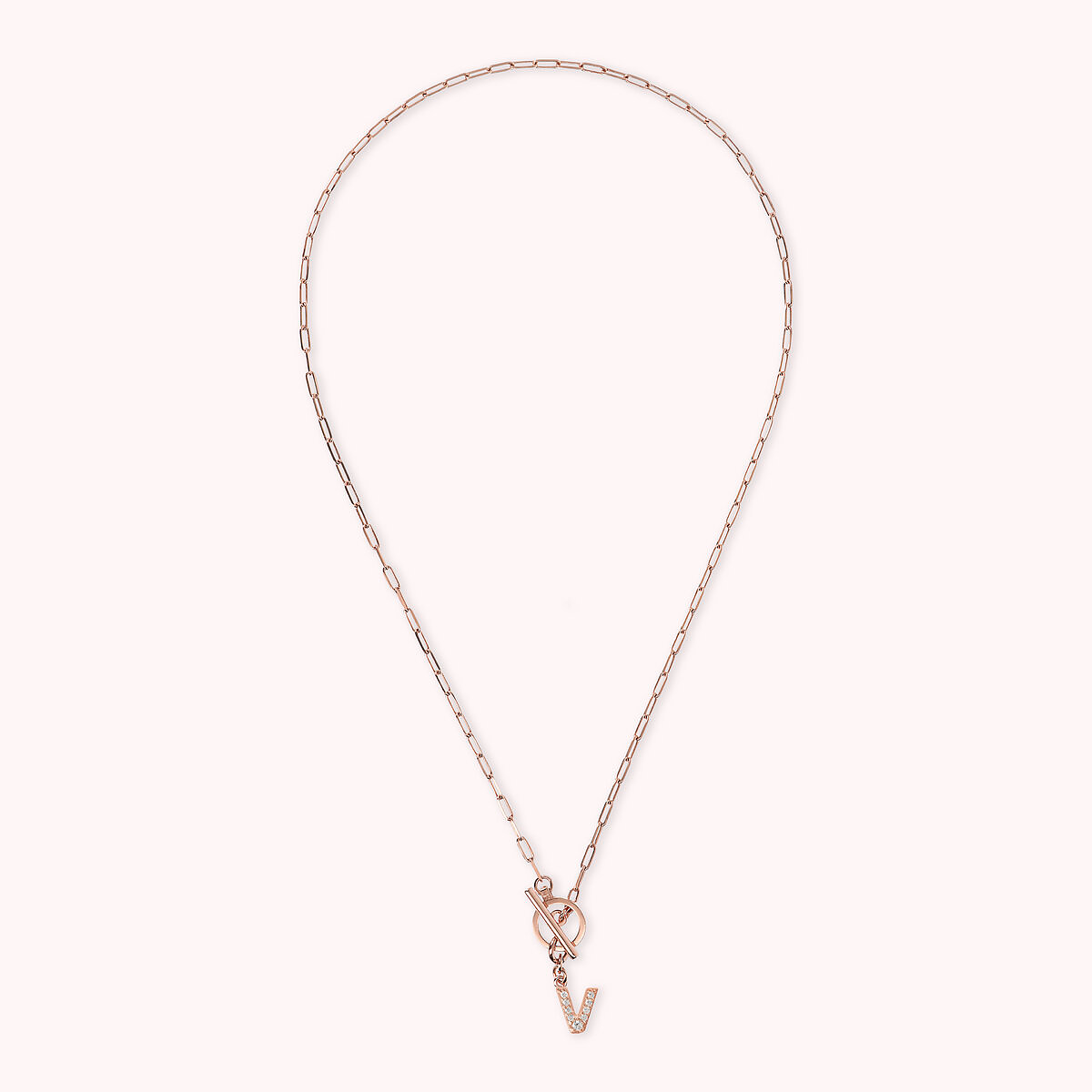 Forzatina Chain Necklace with Pavé Letter Pendant