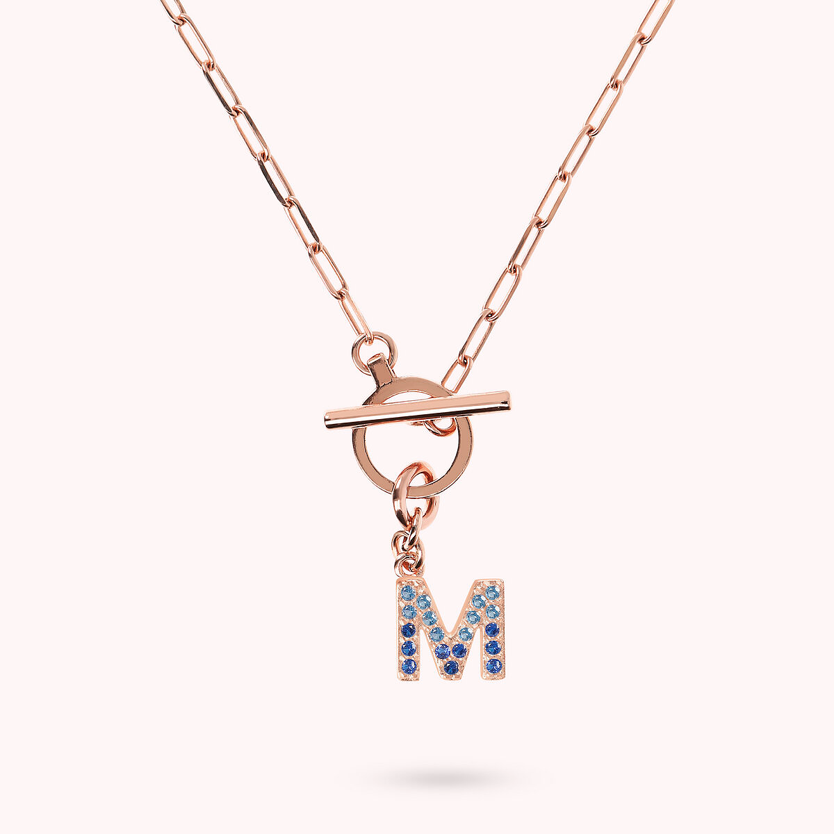 Forzatina Chain Necklace with Pavé Letter Pendant