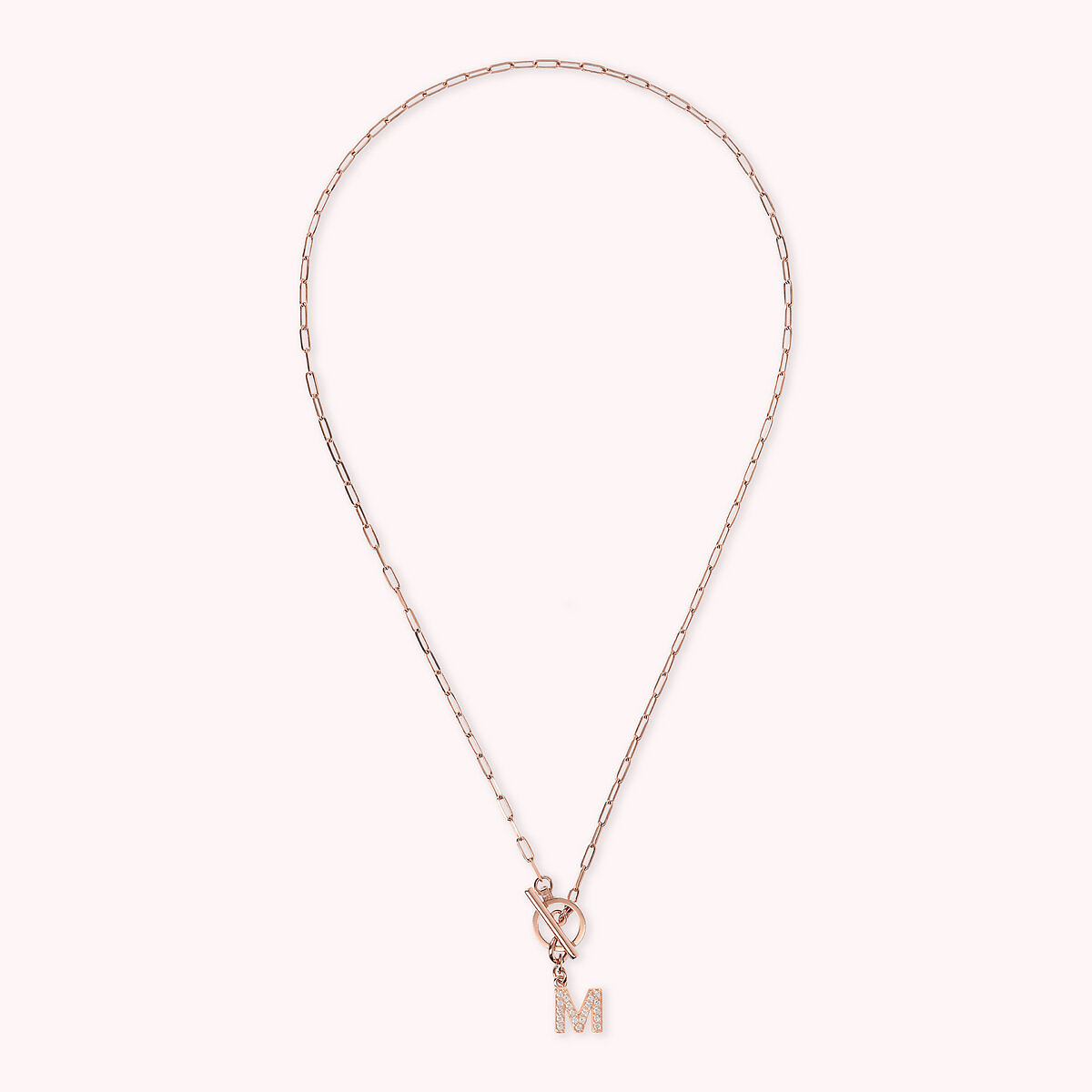 Forzatina Chain Necklace with Pavé Letter Pendant