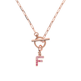 Forzatina Chain Necklace with Pavé Letter Pendant