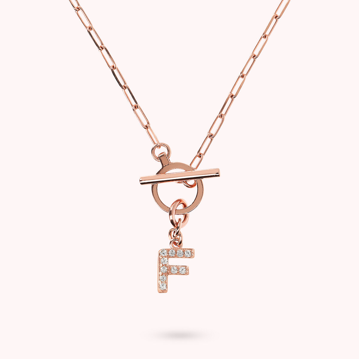 Forzatina Chain Necklace with Pavé Letter Pendant