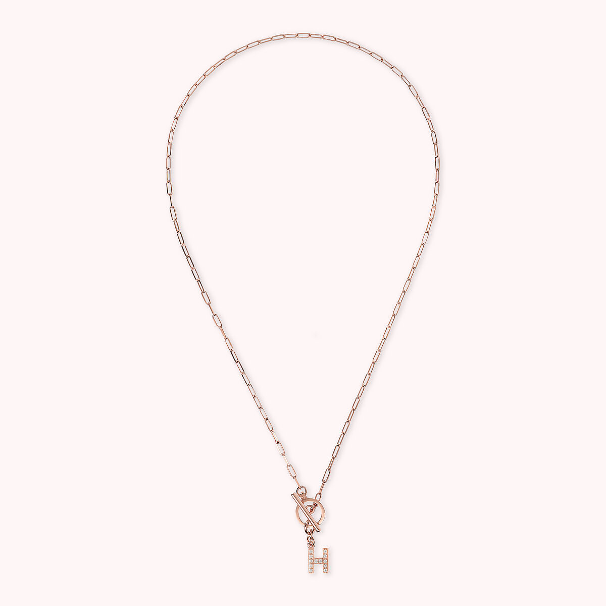 Forzatina Chain Necklace with Pavé Letter Pendant
