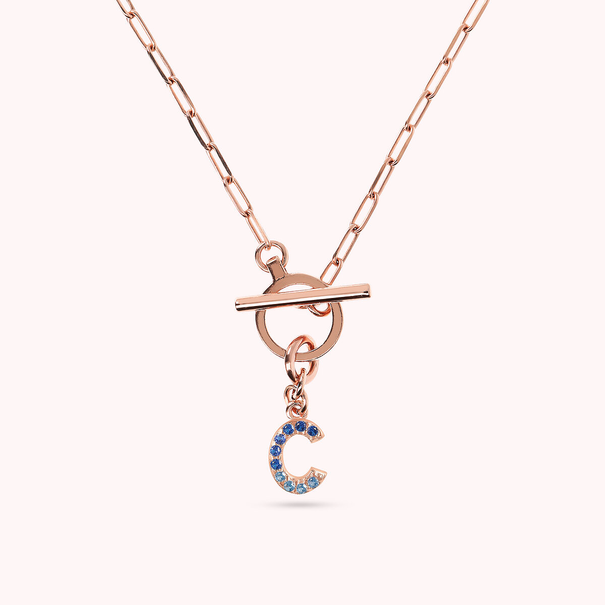 Forzatina Chain Necklace with Pavé Letter Pendant