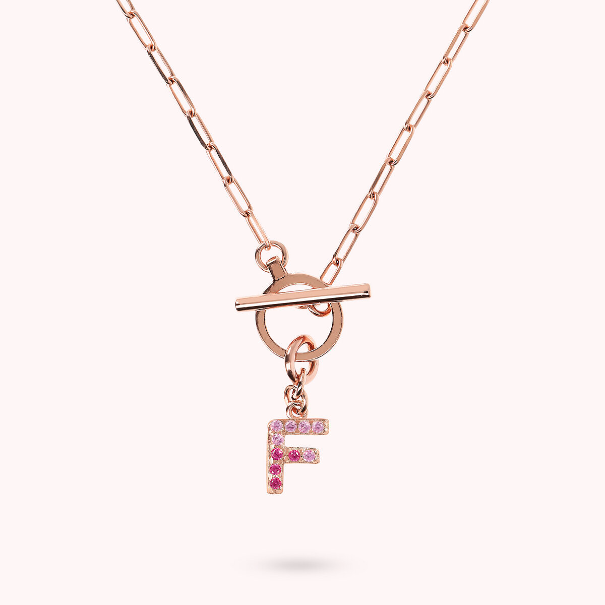 Forzatina Chain Necklace with Pavé Letter Pendant