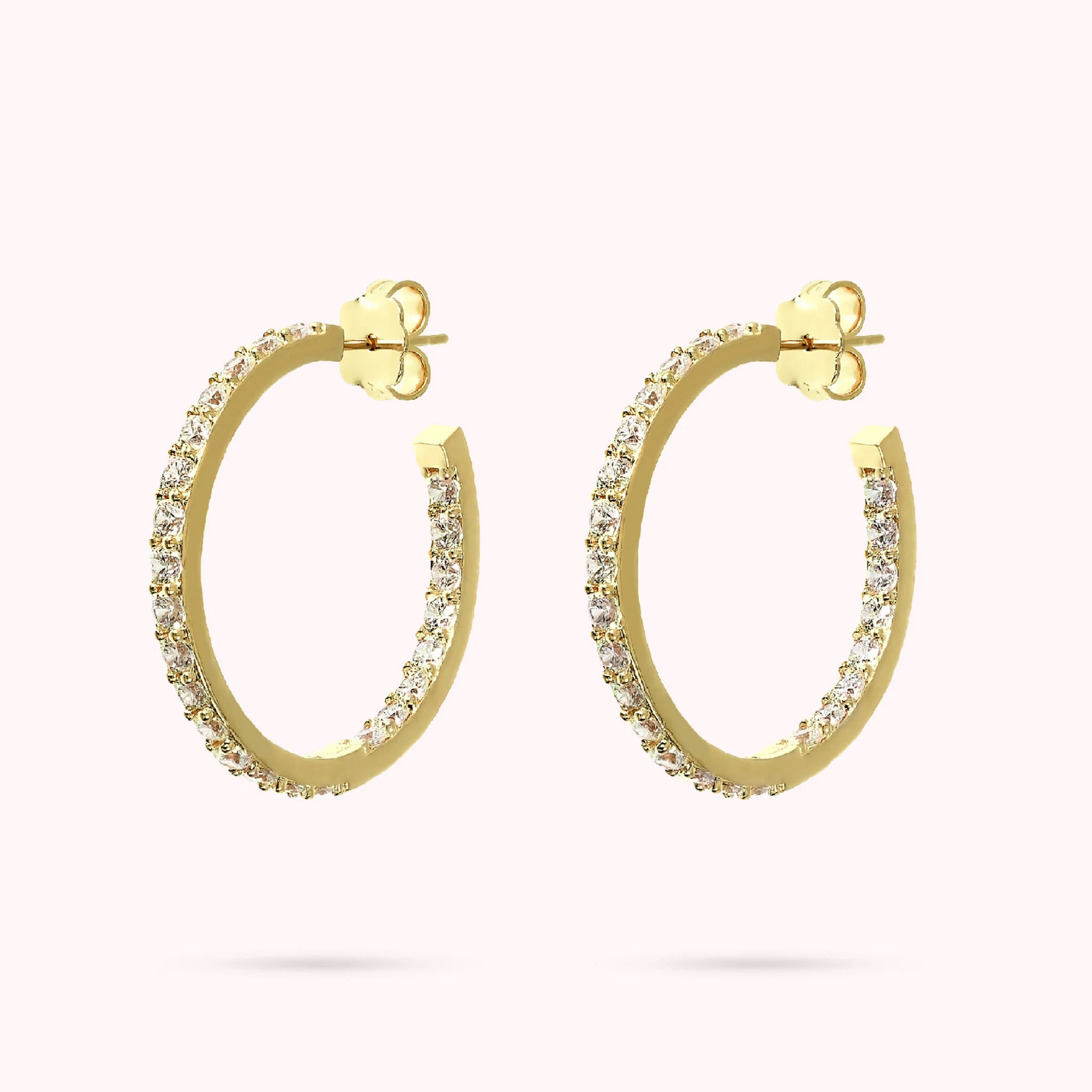 CZ HALF HOOP EARRINGS