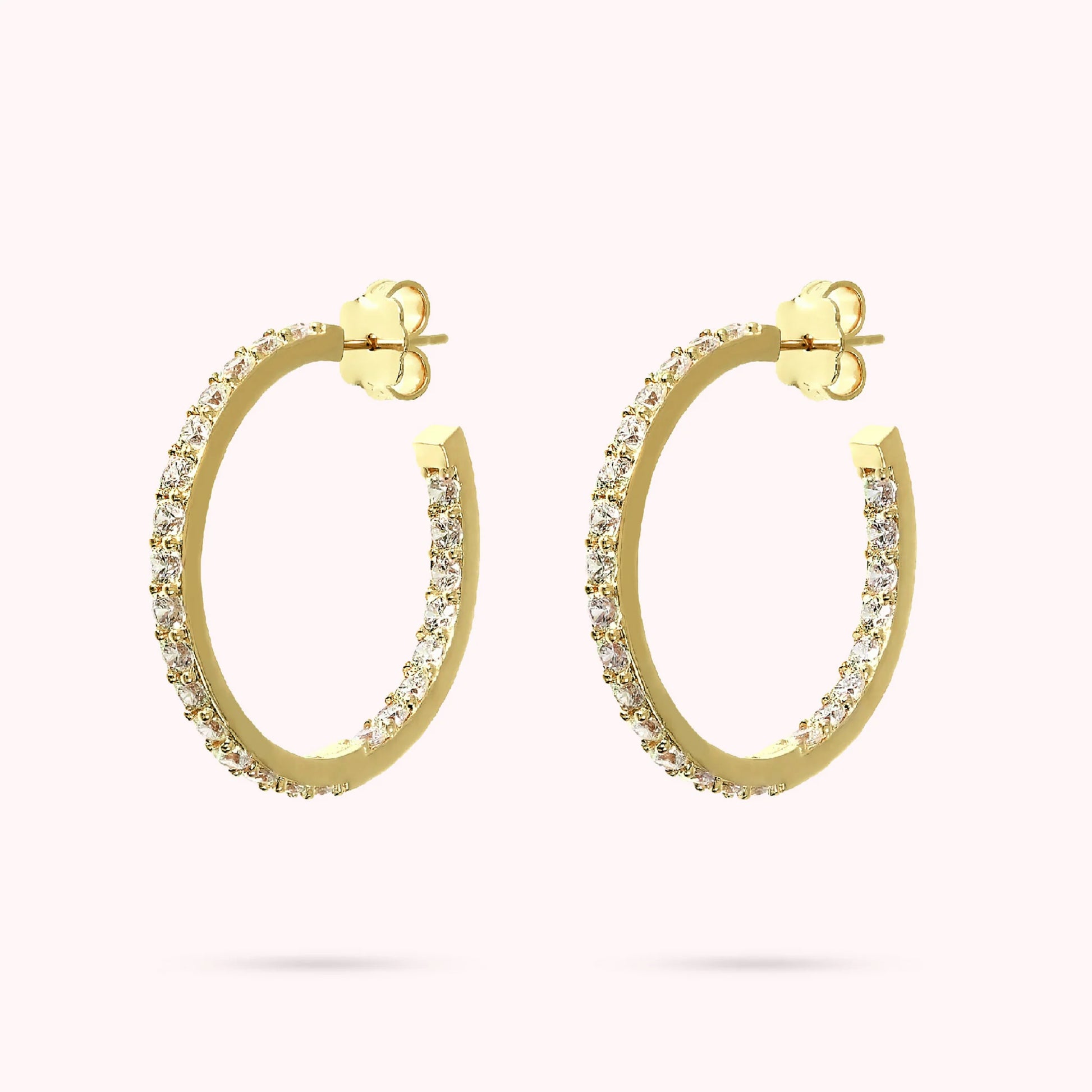 CZ HALF HOOP EARRINGS