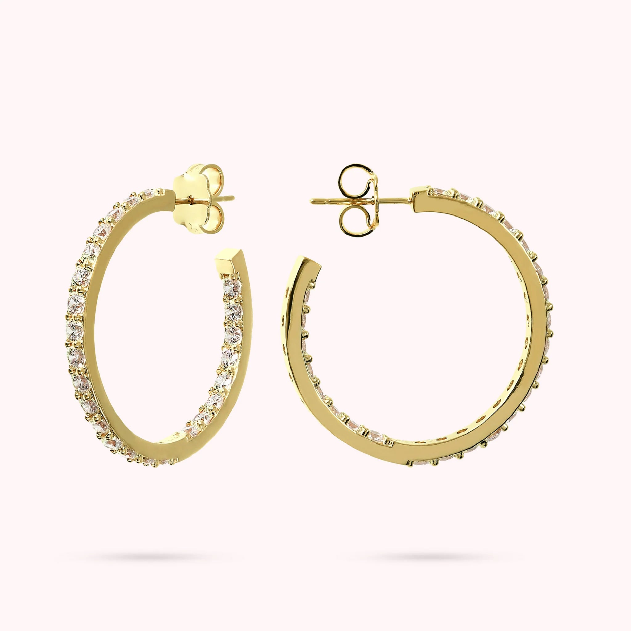 CZ HALF HOOP EARRINGS