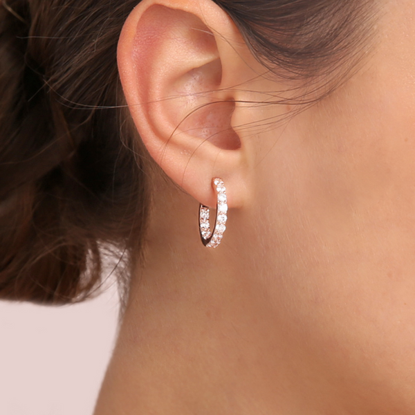 Small Hoop Earrings with Cubic Zirconia