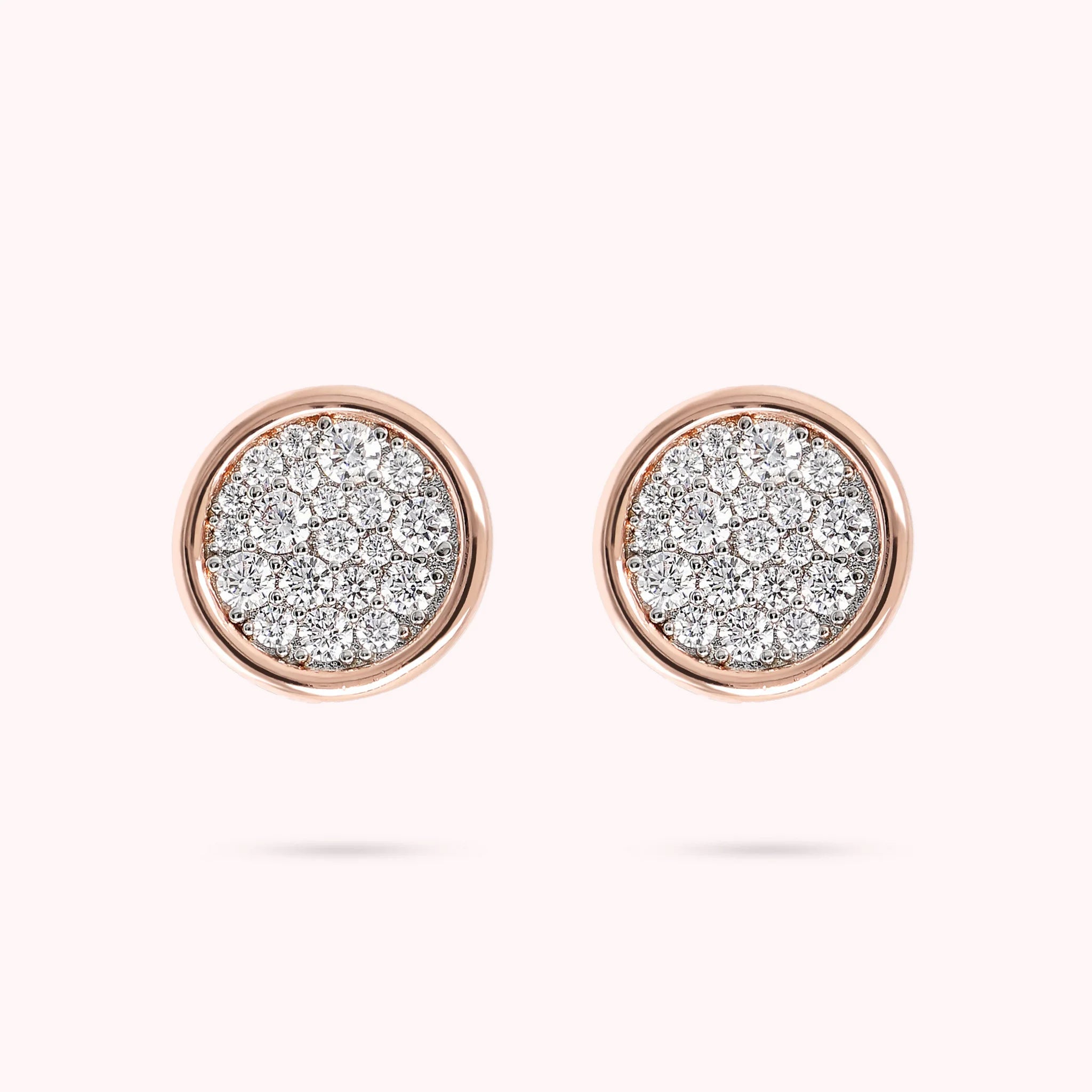 Cubic Zirconia Pavé Button Earrings