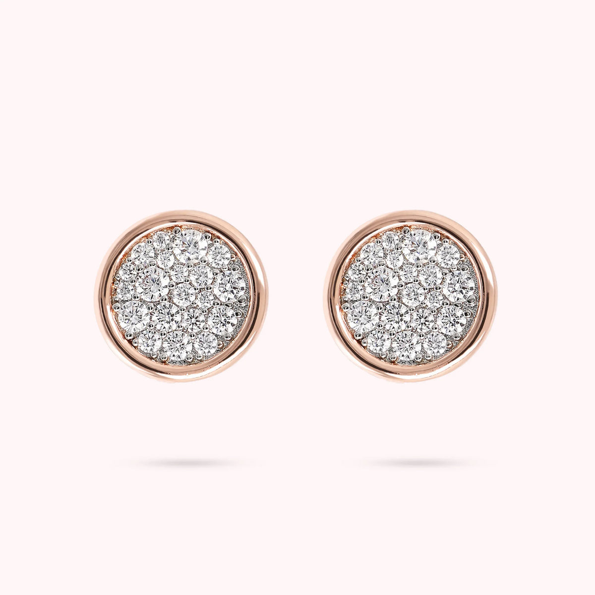 Cubic Zirconia Pavé Button Earrings
