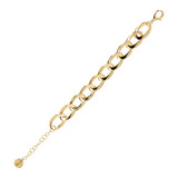 Golden Elongated Curb Chain Bracelet