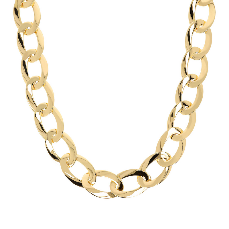 Golden Maxi Chain Necklace with Shiny Links
