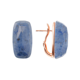 Lobe Earrings with Rectangular Natural Stone