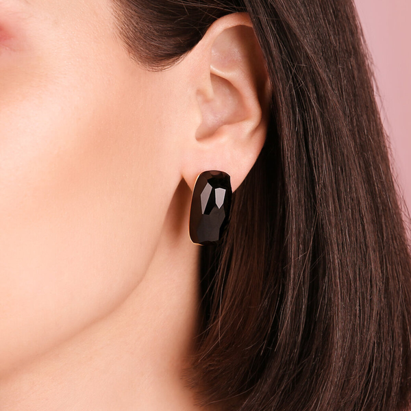 Lobe Earrings with Rectangular Natural Stone