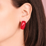 Ohrringe mit rechteckigem Naturstein