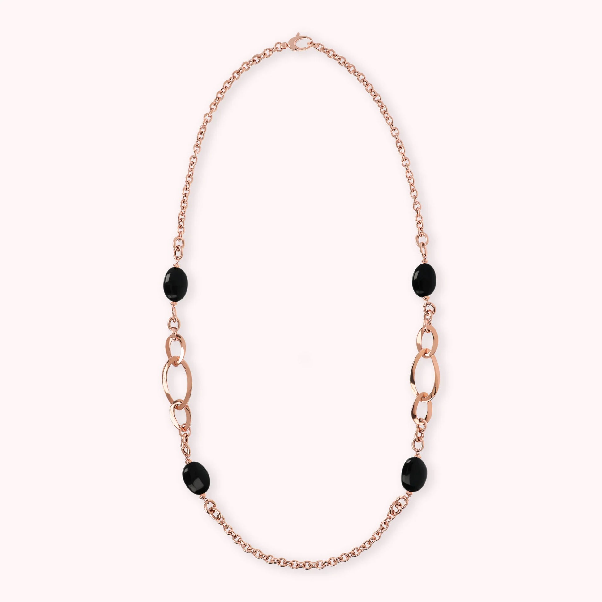 Rolò Oval Chain and Natural Stone Necklace