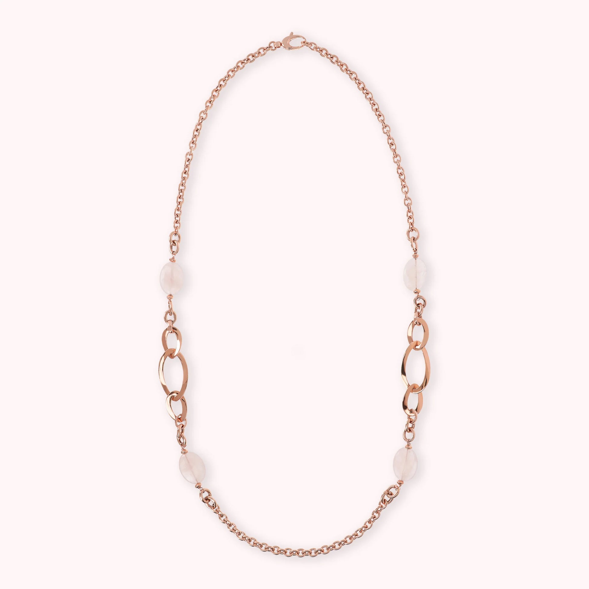 Rolò Oval Chain and Natural Stone Necklace