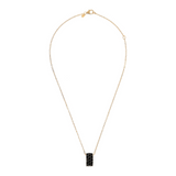 Golden Forzatina Chain Necklace with Pavé Pendant in Black Spinel or Cubic Zirconia