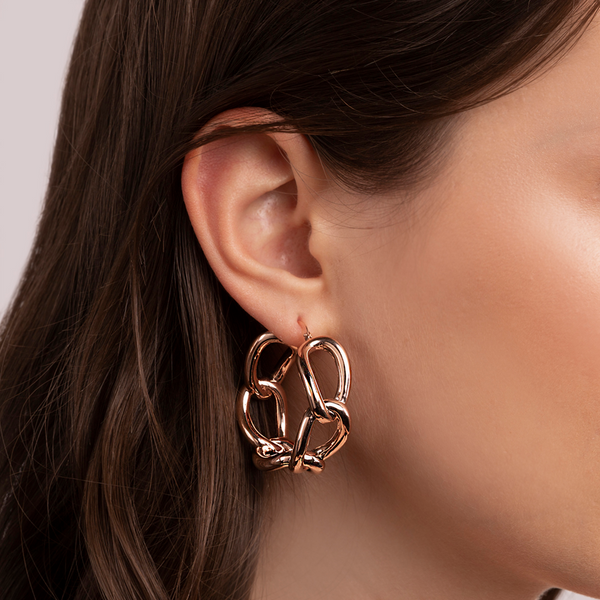 Hoop Earrings with Twisted Elongated Forzatina