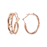 Hoop Earrings with Paperclip Elongated Forzatina Mesh