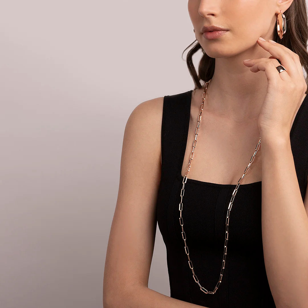 Collier long avec chaîne forzatina allongée paperclip