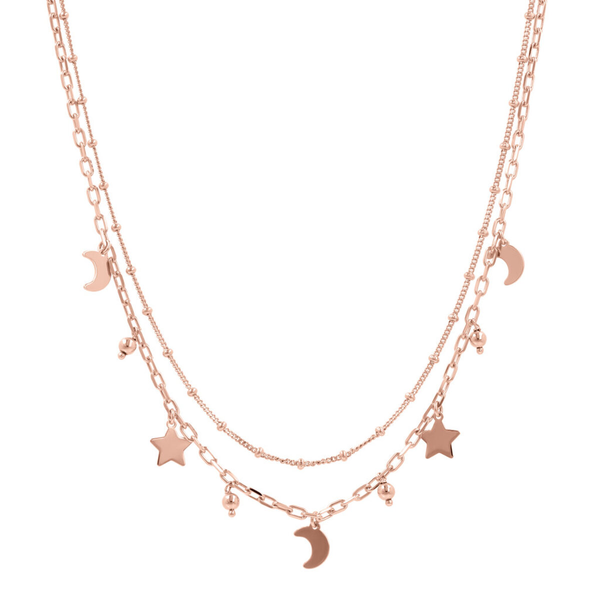 Multi-strand Necklace with Star Moon and Sphere Shape Pendants