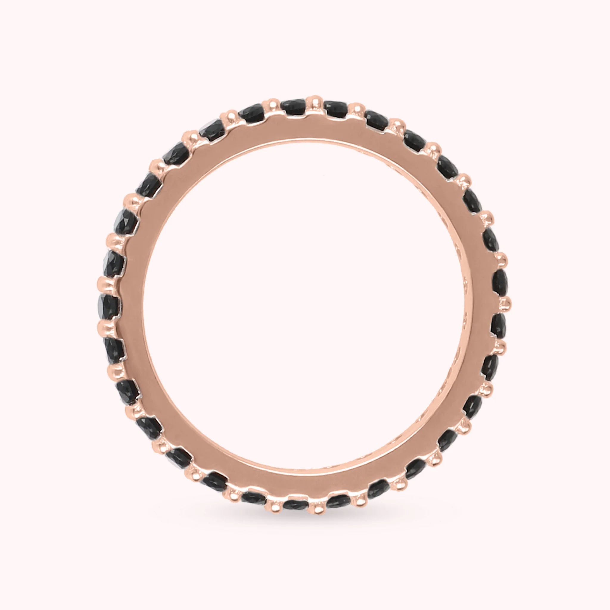Veretta ring with Cubic Zirconia or Black Spinel
