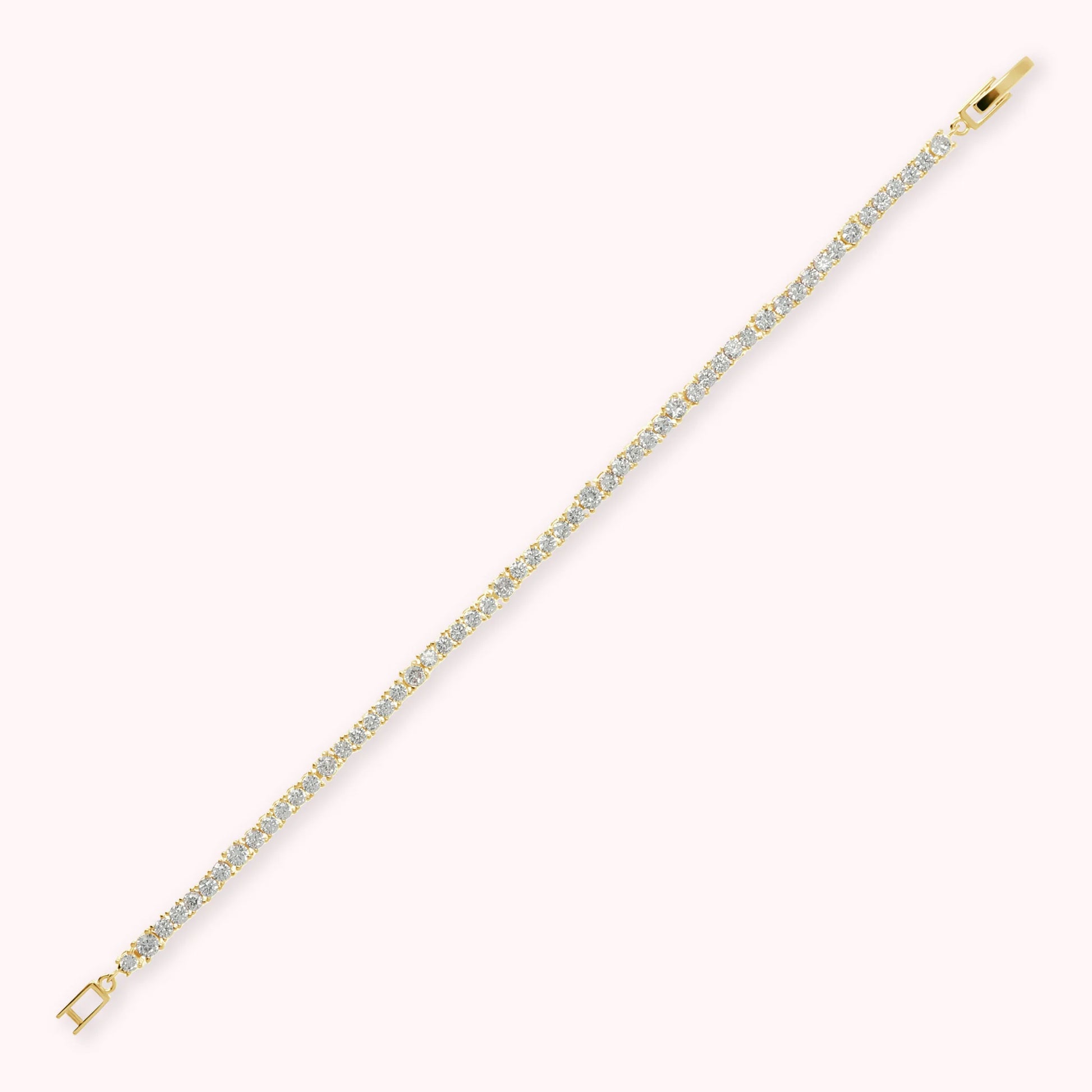 Bracelet tennis doré avec zircon cubique