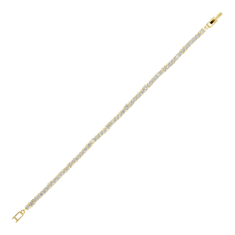 Golden Tennis Bracelet with Cubic Zirconia
