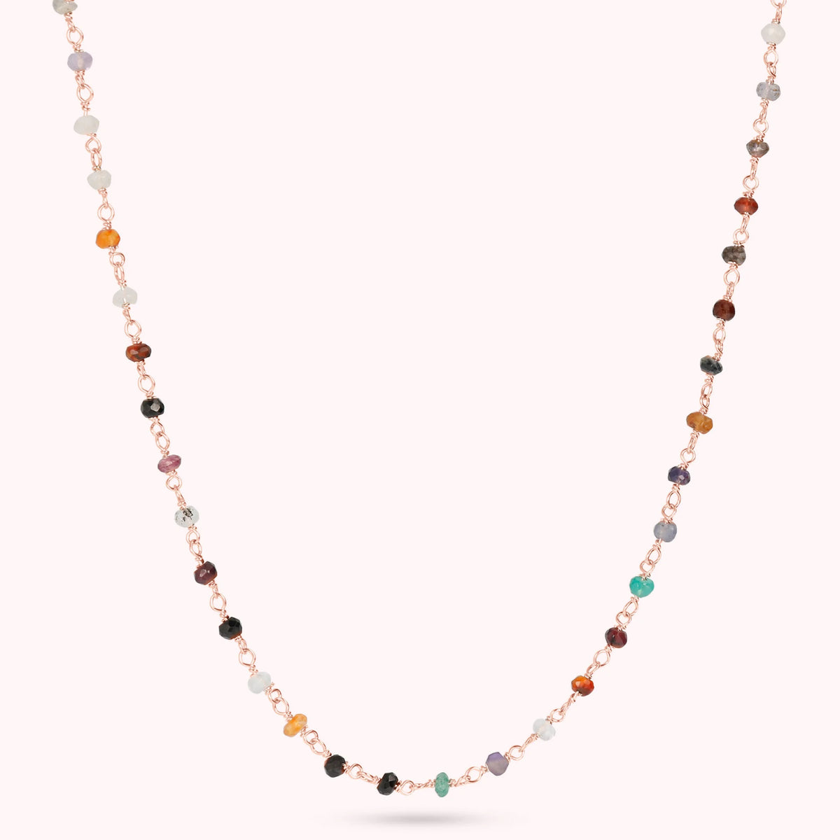 Rosary Necklace with Genuine Stones