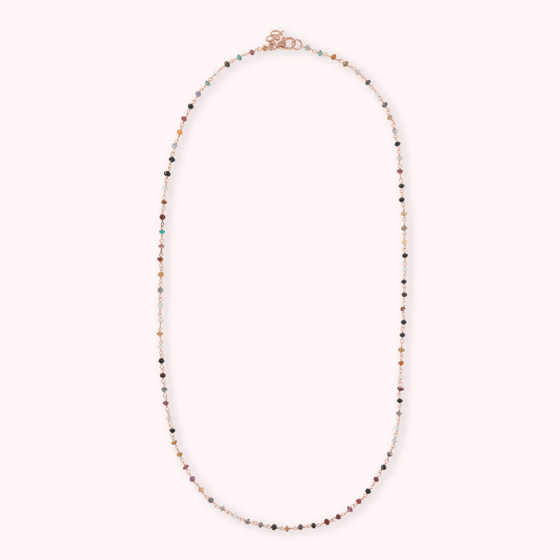Collier chapelet avec quartz multicolore