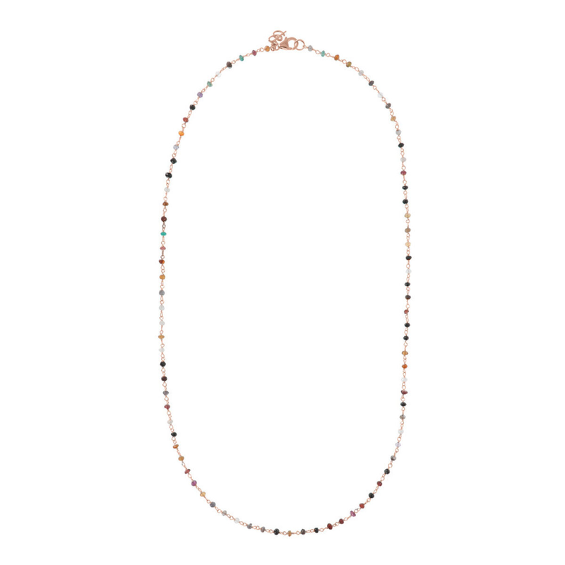 Rosenkranz-Halskette mit mehrfarbigem Quarz