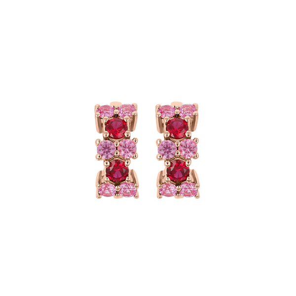 Bicolor Hoop Earrings with Cubic Zirconia